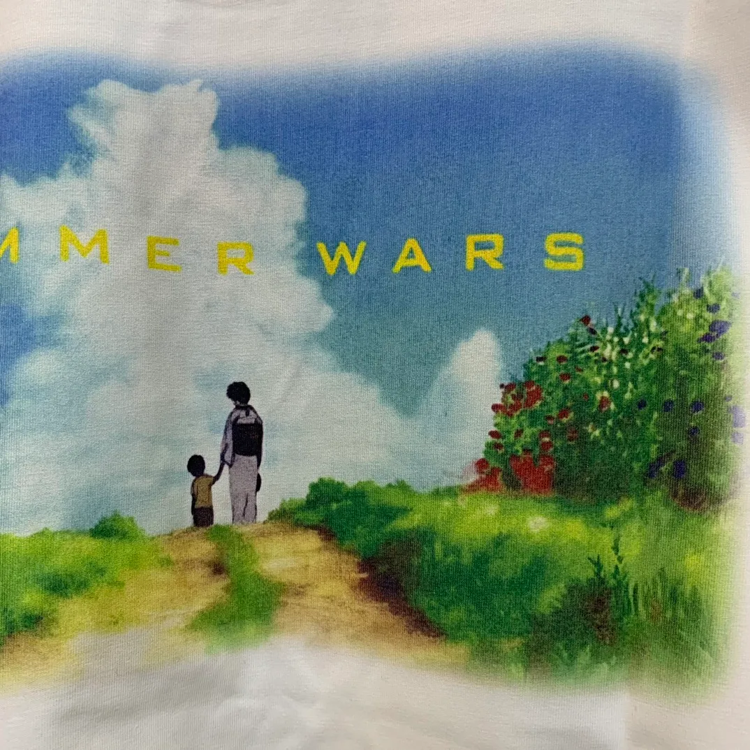 S539# P130 Saint Michael x Summer Wars x GEEKS RULE Summer Wars short-sleeved T-shirt color: white black size: S, M, L, XL